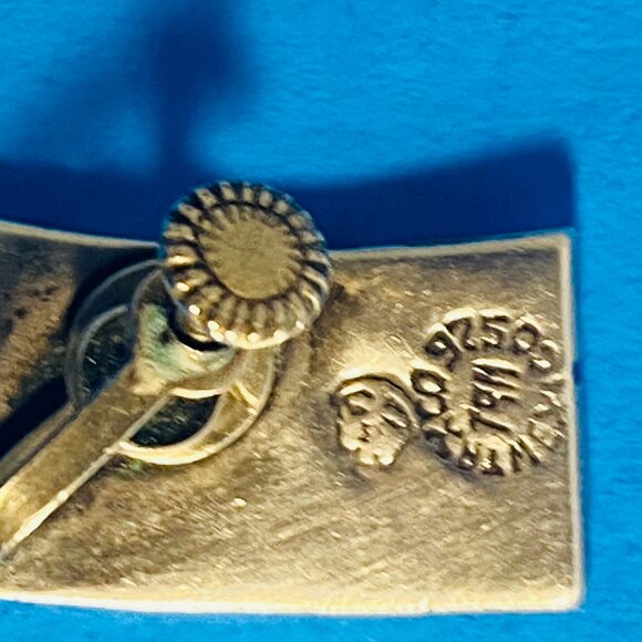 Vintage 925 Sterling Silver TAXCO Artisan Earrings Signed Screwback 40's Design - Picture 11 of 16